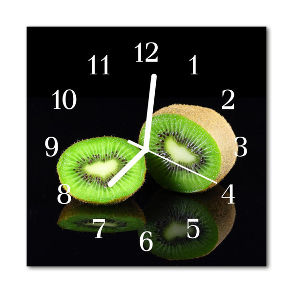 Glass Wall Clock Kiwi fruit black