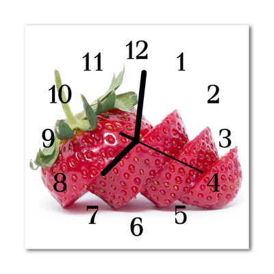 Glass Wall Clock Strawberry fruit red