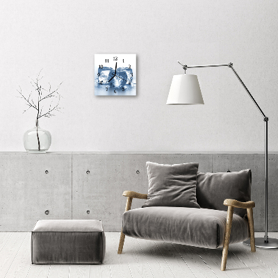 Glass Wall Clock Ice cream ice blue