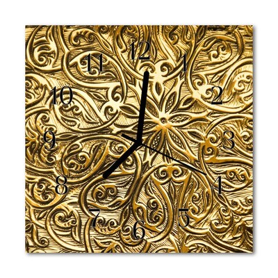 Glass Wall Clock Mosaic art gold