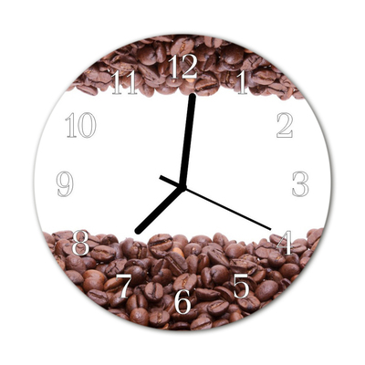 Glass Kitchen Clock Coffee beans kitchen brown