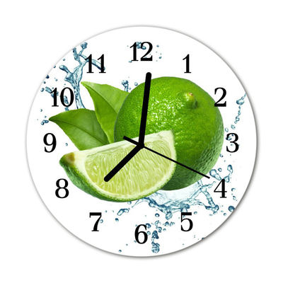 Glass Kitchen Clock Lime kitchen green