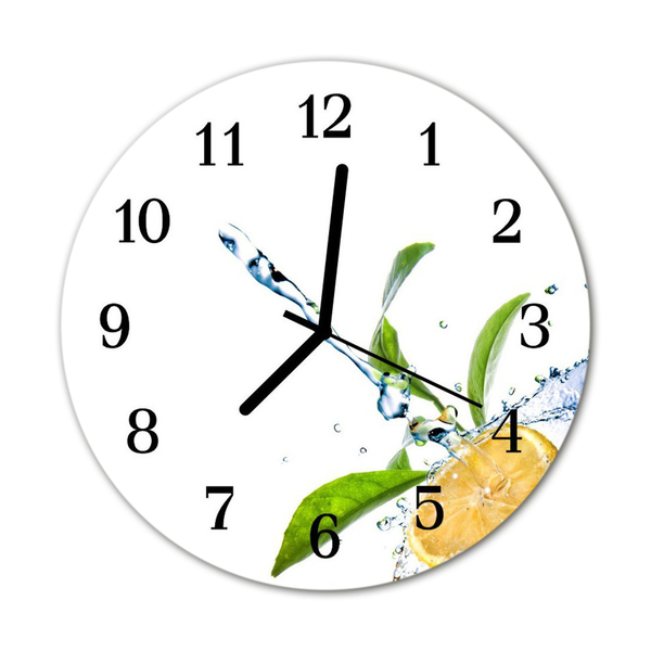 Glass Kitchen Clock Lemon kitchen yellow