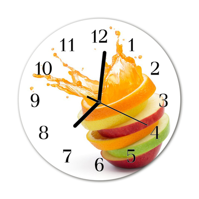 Glass Kitchen Clock Fruit kitchen multi-coloured