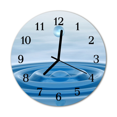 Glass Kitchen Clock Water nature blue