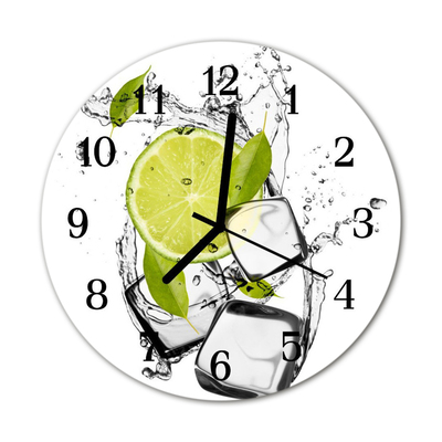 Glass Kitchen Clock Lime food and drinks green