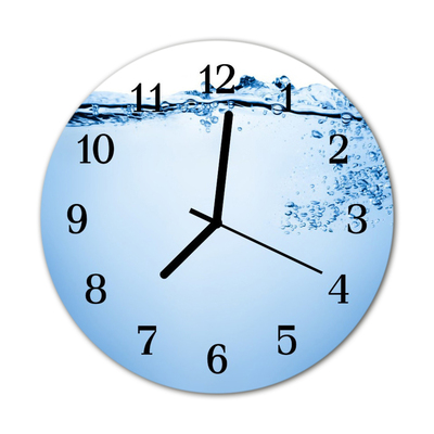 Glass Kitchen Clock Water nature blue