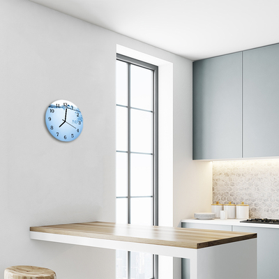 Glass Kitchen Clock Water nature blue