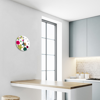 Glass Kitchen Clock Star space multi-coloured