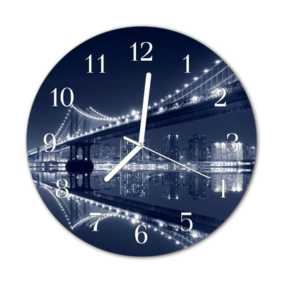 Glass Kitchen Clock Bridge architecture blue