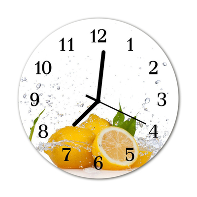 Glass Kitchen Clock Lemons kitchen yellow