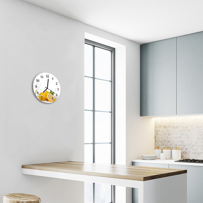 Glass Kitchen Clock Lemons kitchen yellow