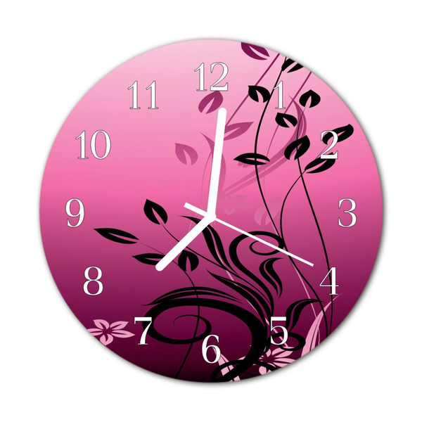 Glass Kitchen Clock Flowers art flowers & plants purple