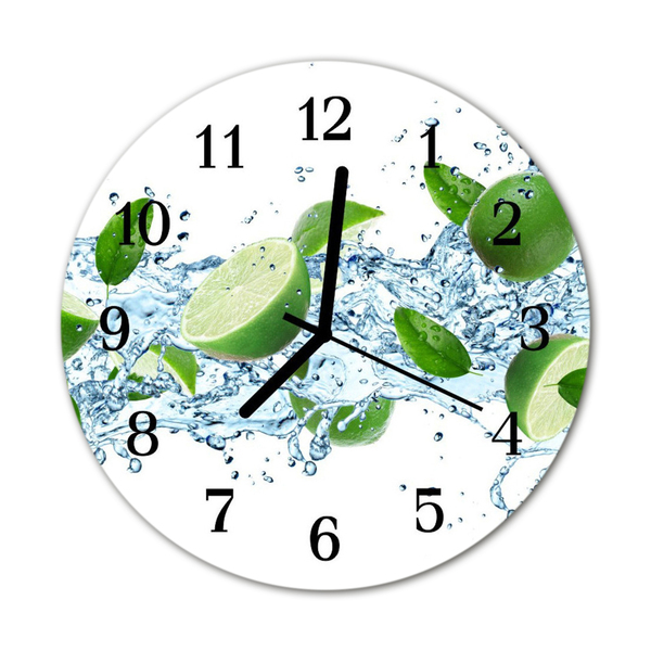 Glass Kitchen Clock Lime food and drinks green