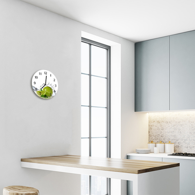 Glass Kitchen Clock Lime water food and drinks green