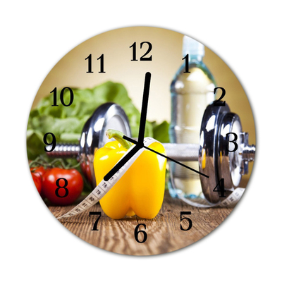 Glass Kitchen Clock Paprika kitchen yellow