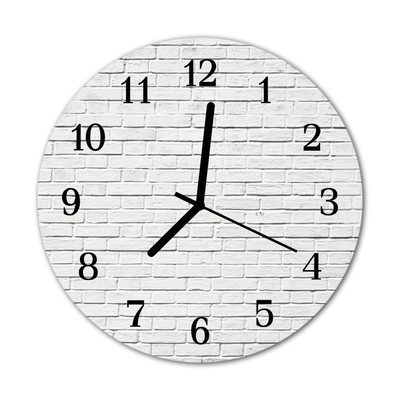 Glass Kitchen Clock Brick wall architecture white