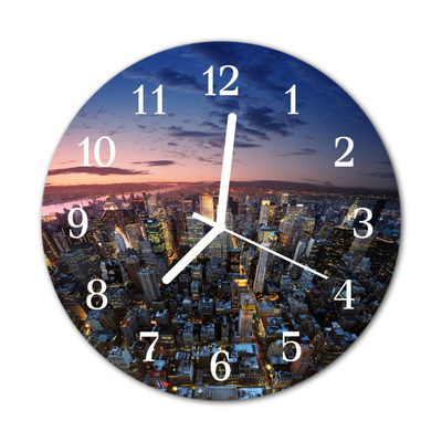 Glass Kitchen Clock Skyline city multi-coloured