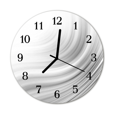 Glass Kitchen Clock Abstract art white