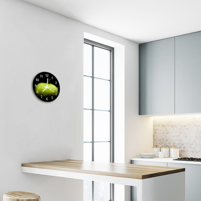 Glass Kitchen Clock Apple kitchen green