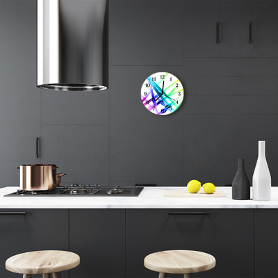 Glass Kitchen Clock Abstract art multi-coloured