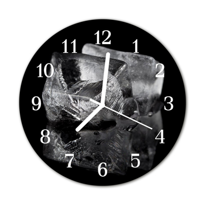 Glass Kitchen Clock Ice cubes kitchen black & white