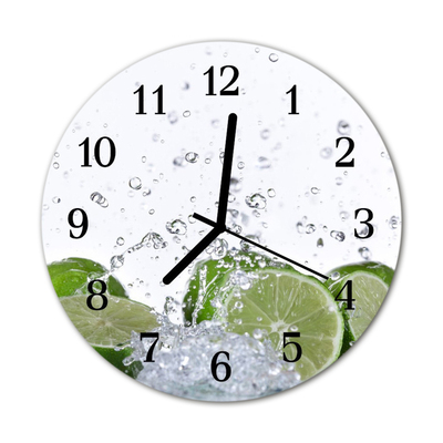 Glass Kitchen Clock Lime kitchen green