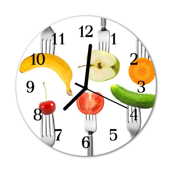 Glass Kitchen Clock Fruit kitchen multi-coloured