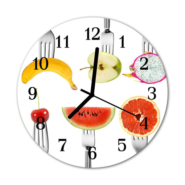 Glass Kitchen Clock Fruit kitchen multi-coloured