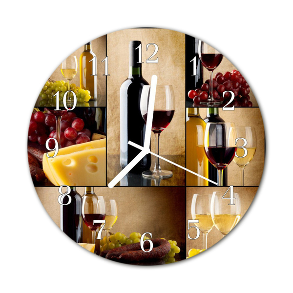 Glass Kitchen Clock Wine bottle kitchen multi-coloured