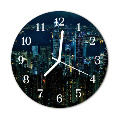 Glass Kitchen Clock Skyline city multi-coloured