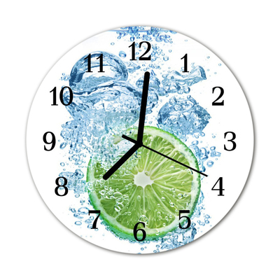Glass Kitchen Clock Lime kitchen blue, green
