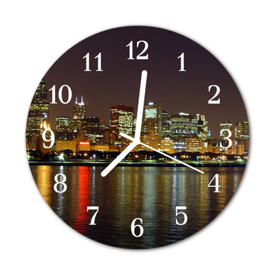 Glass Kitchen Clock Skyline city multi-coloured