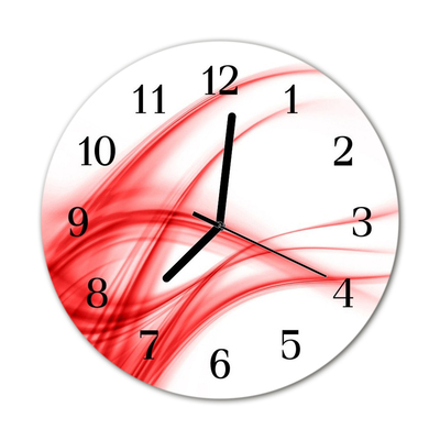 Glass Kitchen Clock Abstract art art red