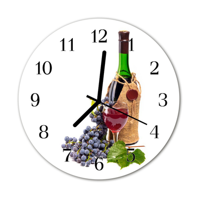 Glass Kitchen Clock Wine grapes kitchen multi-coloured