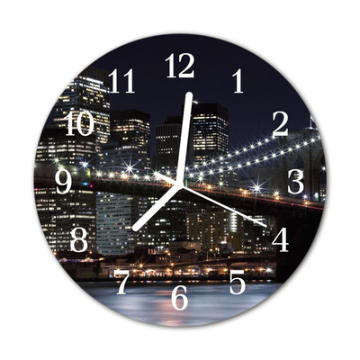 Glass Kitchen Clock Skyline city multi-coloured