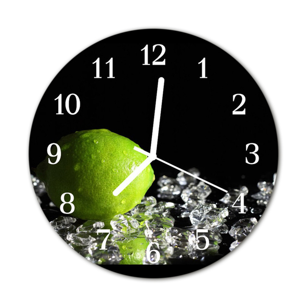 Glass Kitchen Clock Lime kitchen green