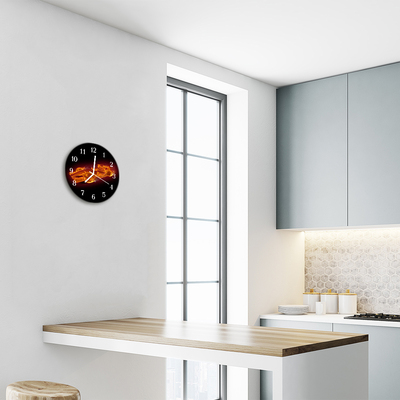 Glass Kitchen Clock Dare city orange