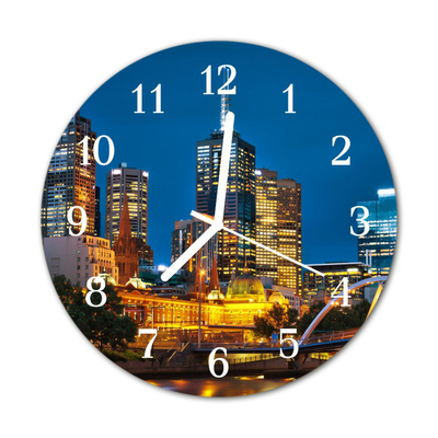 Glass Kitchen Clock City city multi-coloured