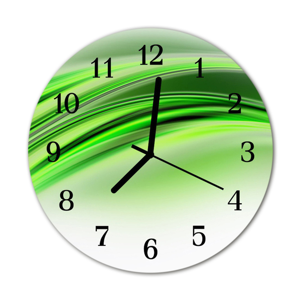 Glass Kitchen Clock Abstract art art green