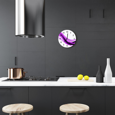 Glass Kitchen Clock Abstract art art purple