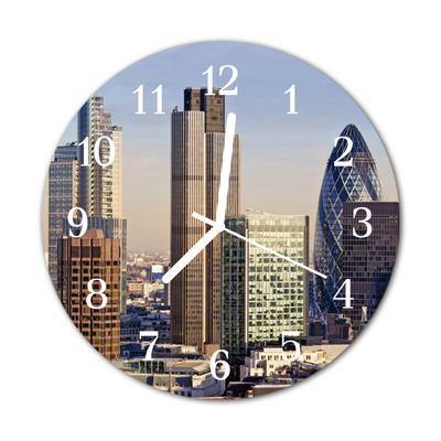 Glass Kitchen Clock Skyline city multi-coloured