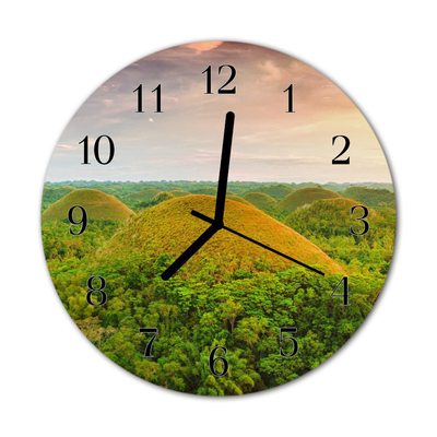 Glass Kitchen Clock Landscape landscapes green