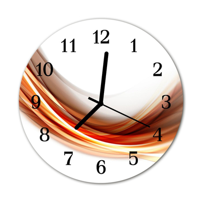 Glass Kitchen Clock Abstract lines city red