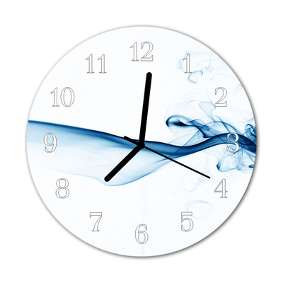 Glass Kitchen Clock Abstract smoke art blue