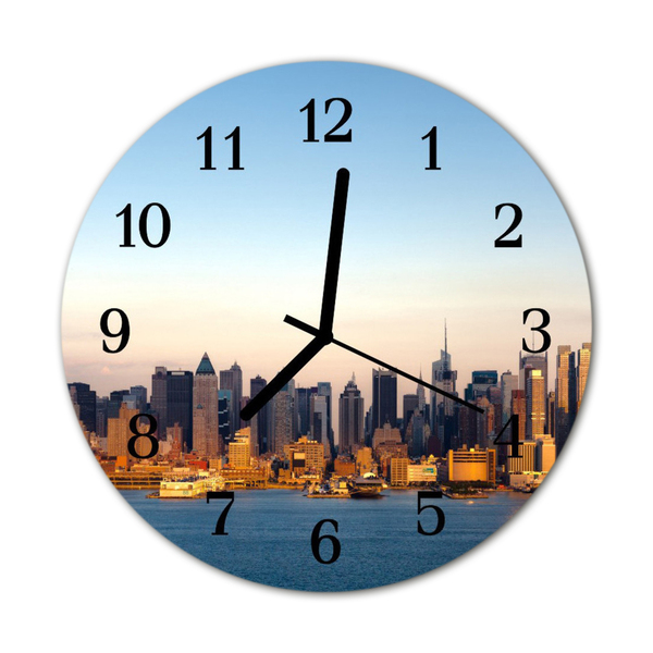 Glass Kitchen Clock Skyline city multi-coloured