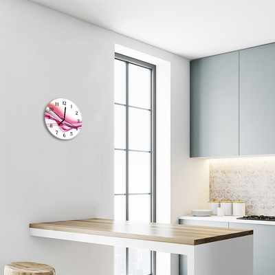 Glass Kitchen Clock Abstract art art pink