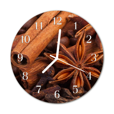 Glass Kitchen Clock Vanilla kitchen brown