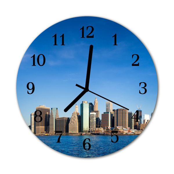 Glass Kitchen Clock Skyline city multi-coloured