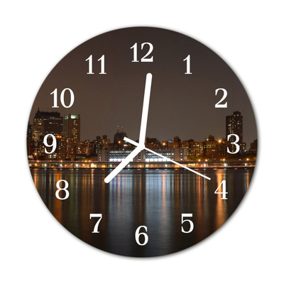 Glass Kitchen Clock Skyline city multi-coloured